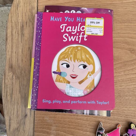 Taylor Swift Books Gift Set Little Golden Book Swifty Croc Charms Jibbitz New - Picture 8 of 9